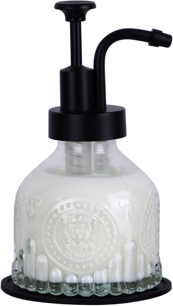 Glass Soap Dispenser for Kitchen and Bathroom Countertop, Smooth Action Pump Refillable Wash Hand... | Amazon (US)