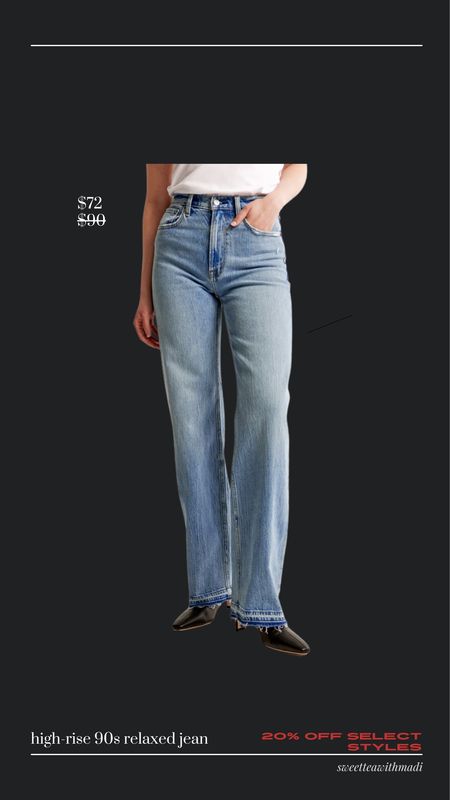 My favorite Abercrombie denim jeans style is on sale for $72 originally $90!! 

Abercrombie, on sale, denim jeans, 90s relaxed jean, summer style, denim 

#LTKfindsunder100 #LTKsalealert #LTKfindsunder50