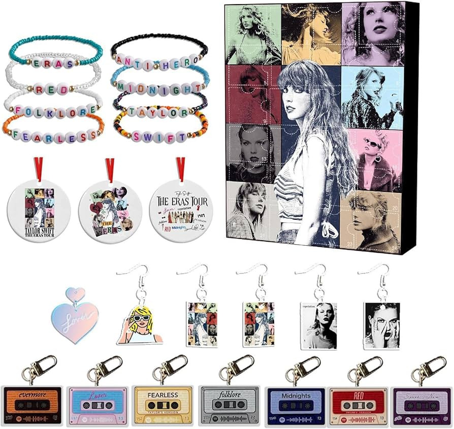 Christmas Advent Calendar 2024,24 Pcs Fashion Singer Inspired Friendship Charms Gift,24 Days Coun... | Amazon (US)