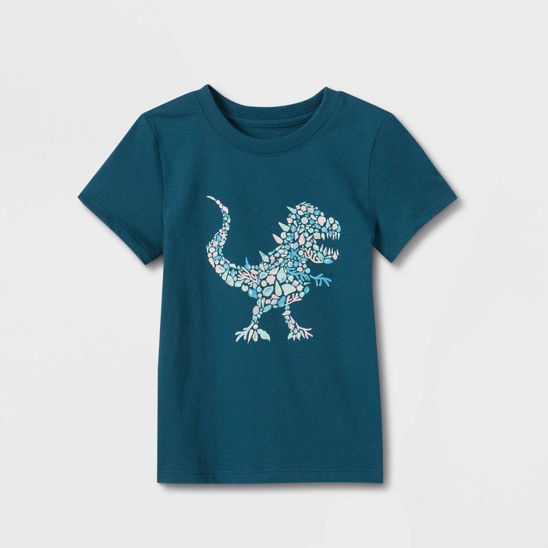 Toddler Boys' Dino Seashell Graphic Short Sleeve T-Shirt - Cat & Jack™ Royal Blue | Target