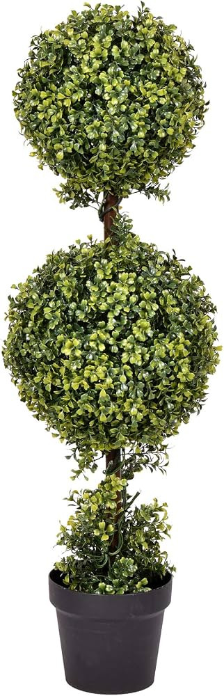 Vickerman Everyday 3 Foot Tall Artificial Boxwood Topiary Double Ball Tree - UV Resistant Indoor Out | Amazon (US)