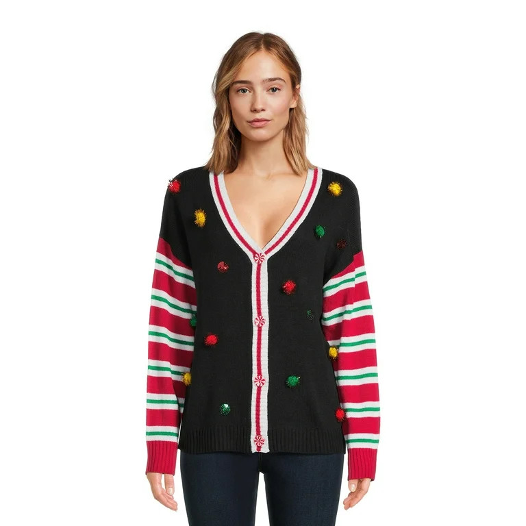 Derek Heart Women's Juniors Christmas Cardigan | Walmart (US)