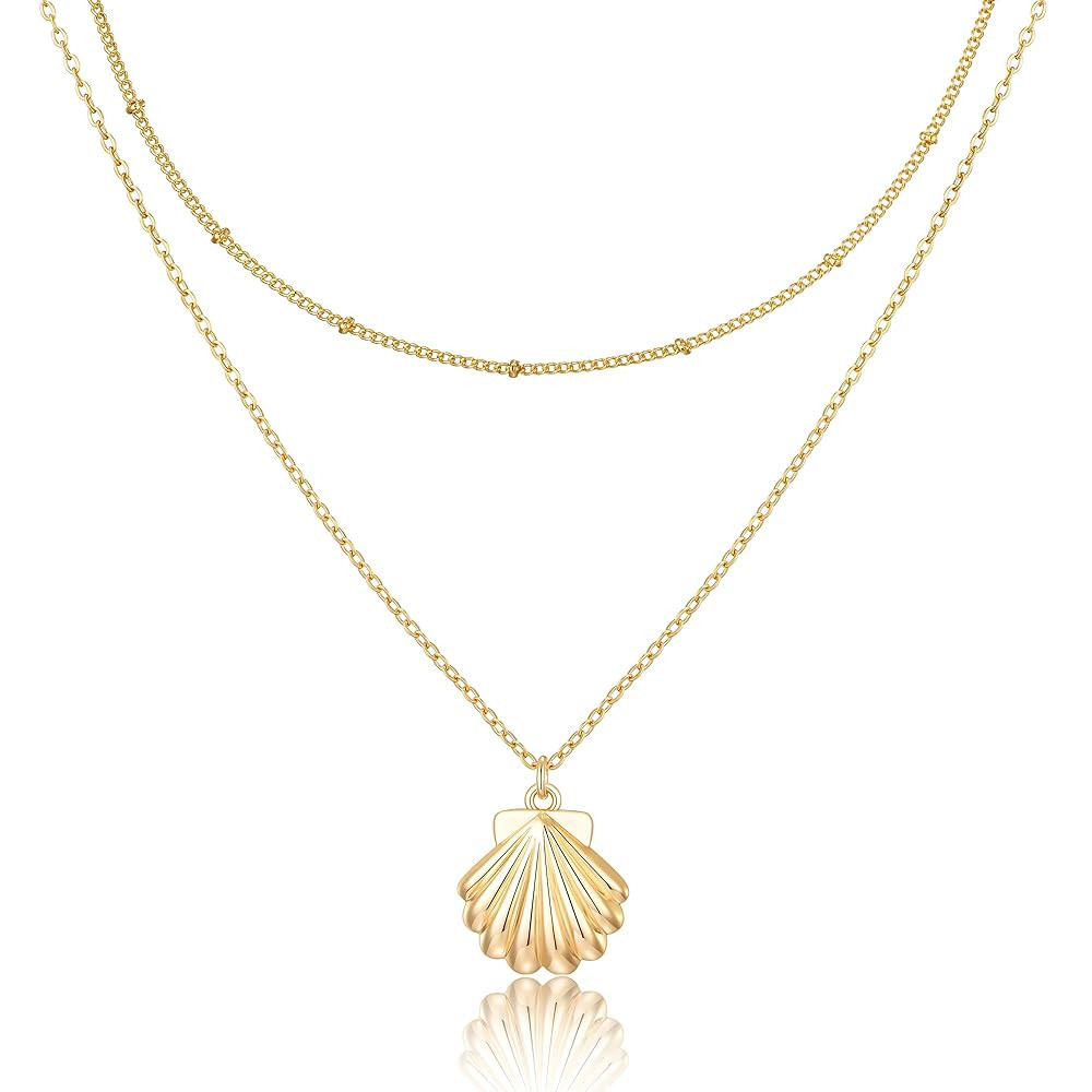 Ava Riley Collar para mujer, gargantilla delicada chapada en oro de 14 quilates, collares de plat... | Amazon (US)