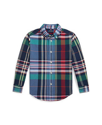 Toddler and Little Boys Plaid Oxford Shirt | Macy's