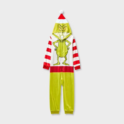 Kids' The Grinch Christmas Long Sleeve Union Suit - Green | Target