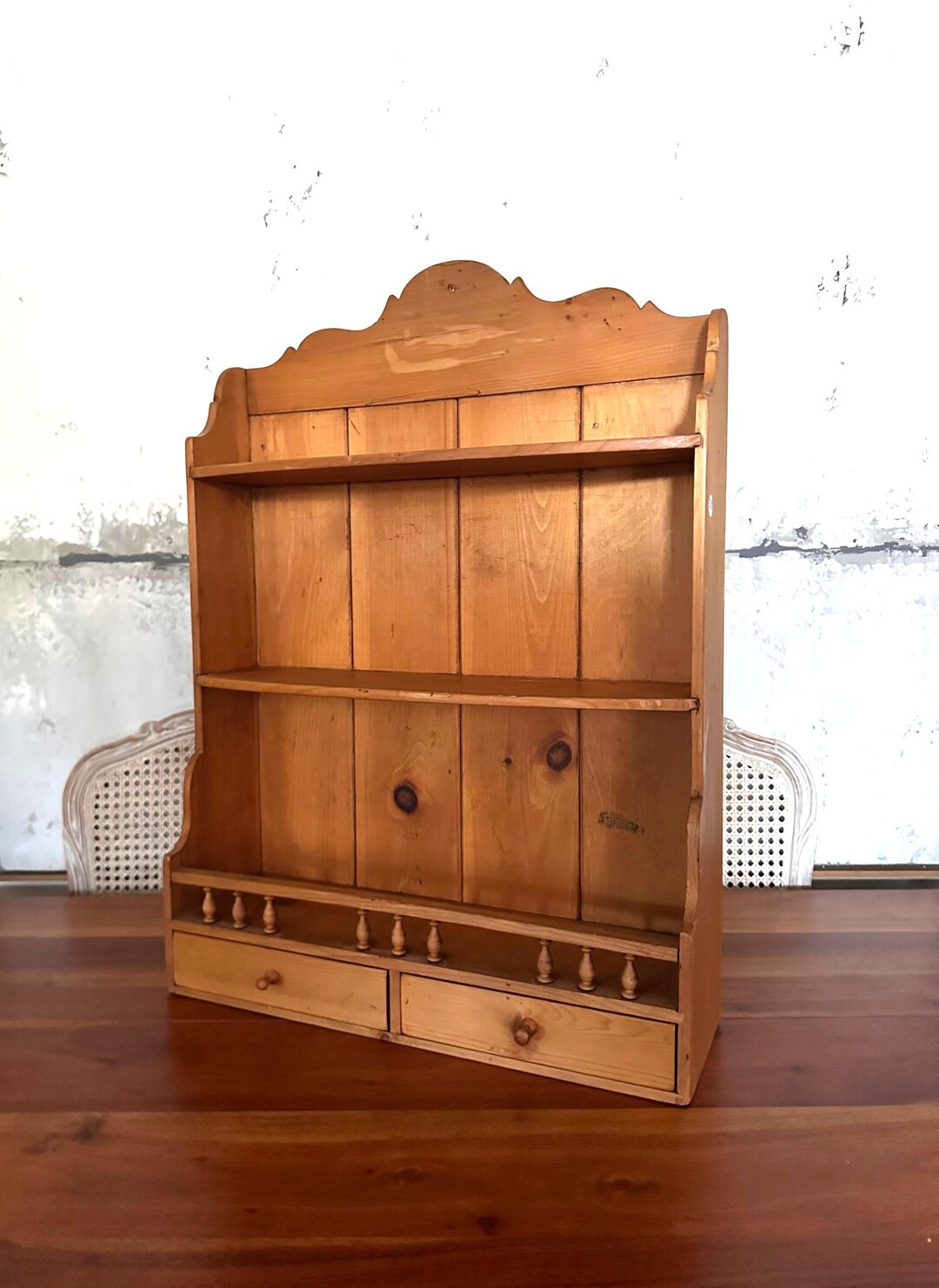 Vintage Pine Shop Plate Rack: Rustic Farmhouse Kitchen Shelf - Etsy | Etsy (US)