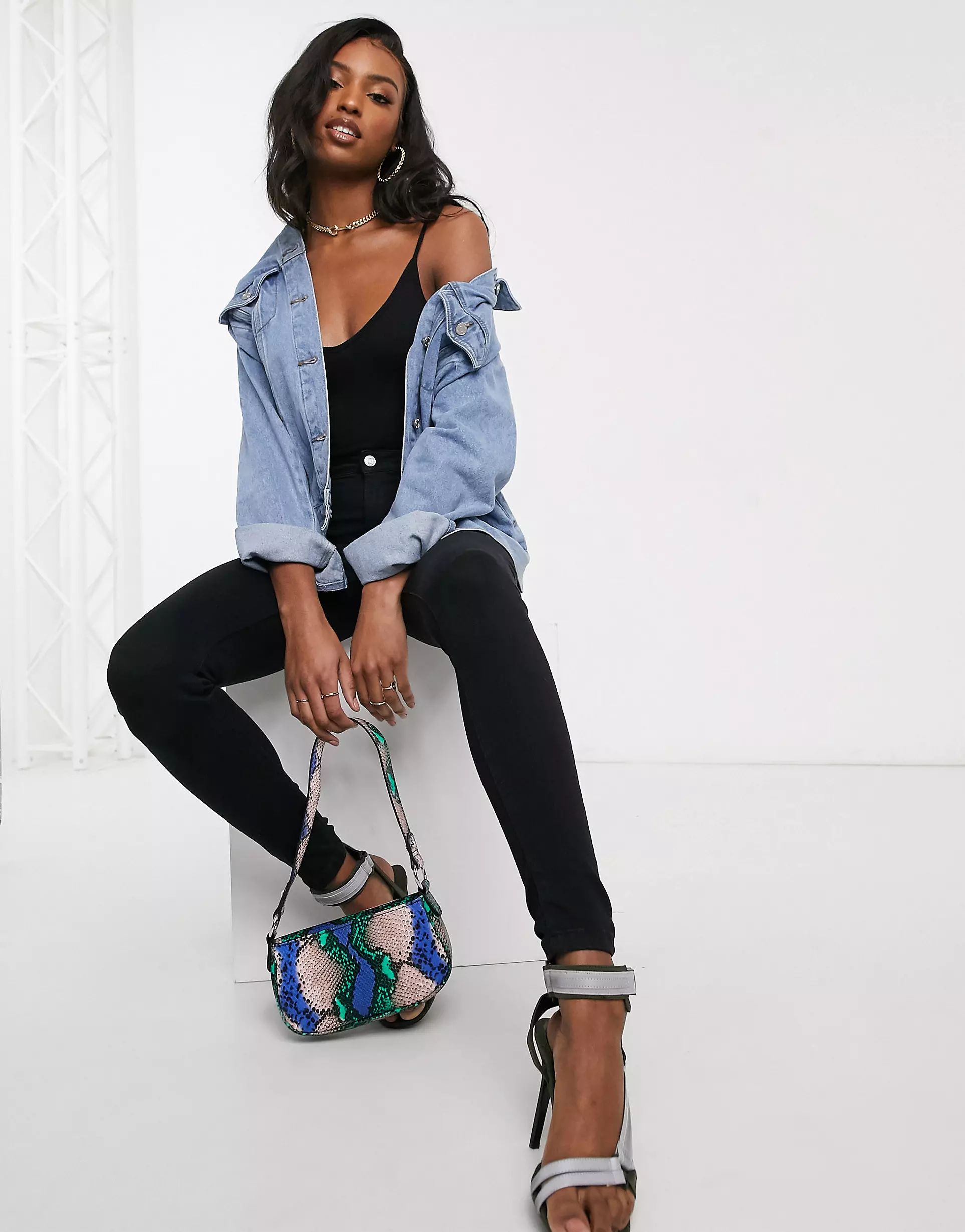 Missguided Tall oversized denim jacket in blue | ASOS (Global)