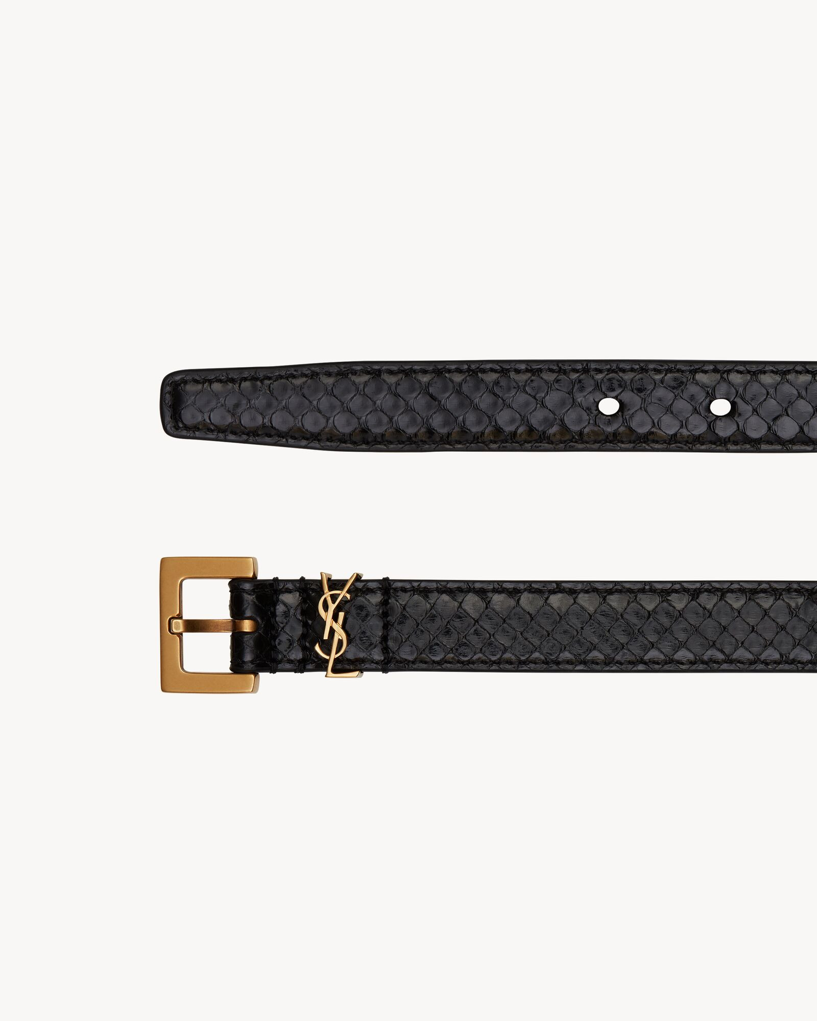 narrow monogram belt in python | Saint Laurent Inc. (Global)