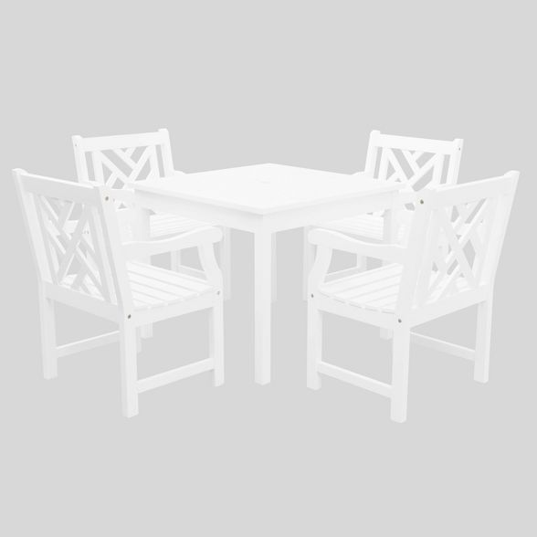 Bradley 5pc Wood Outdoor Patio Stacking Dining Set - White - Vifah | Target