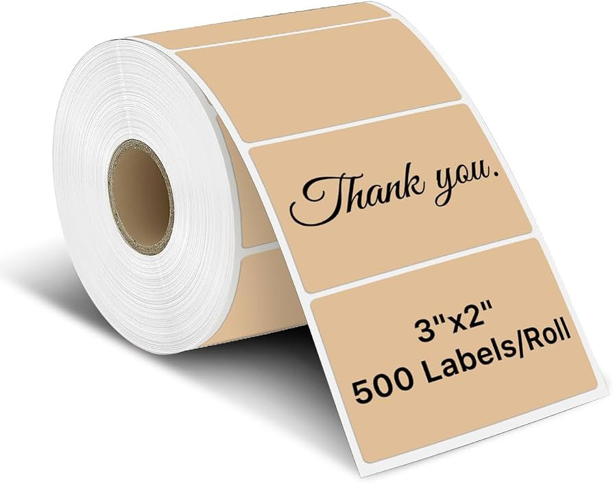iEager 3" x 2" Thermal Labels, Durable Thermal Printer Stickers, Brown | Amazon (US)