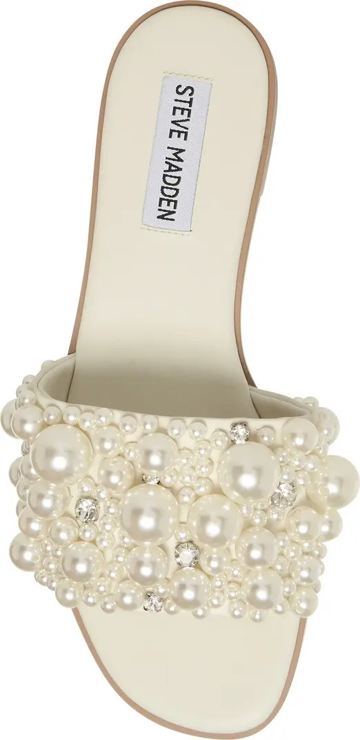 Steve Madden Knicky Imitation Pearl Embellished Slide Sandal (Women) | Nordstrom | Nordstrom