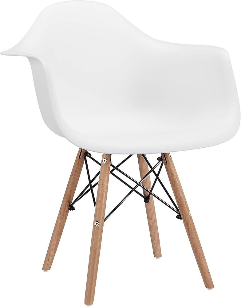 CangLong Natural Wood Legs Mid Century Modern DSW Molded Shell Lounge Plastic Arm Chair for Livin... | Amazon (US)