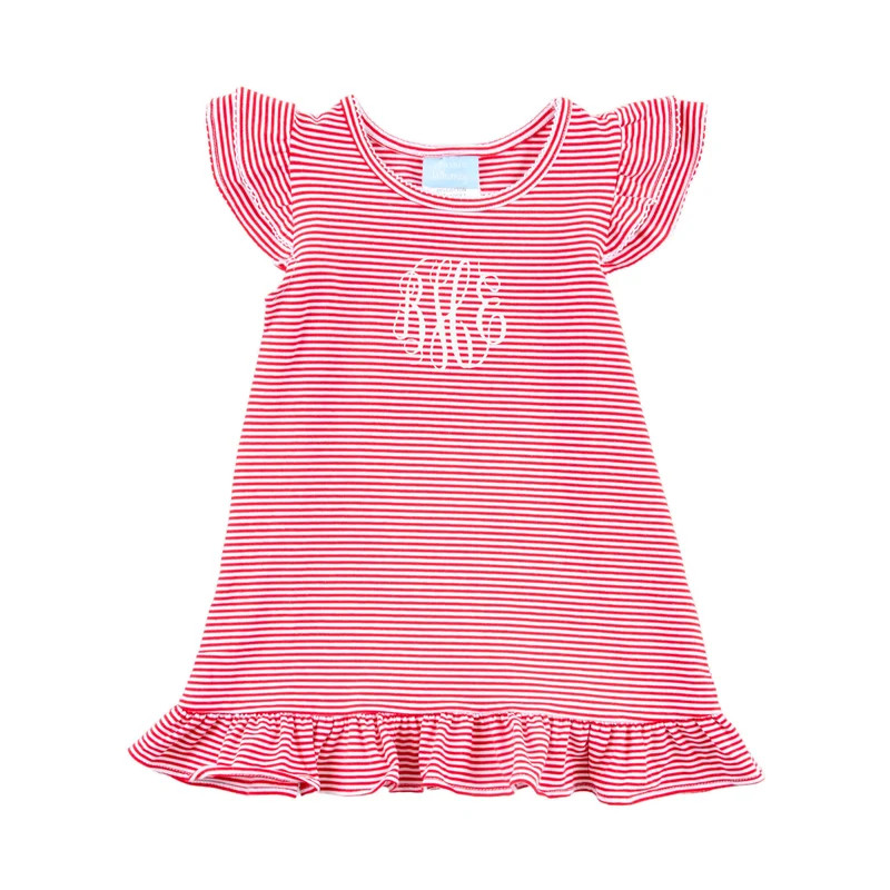 Milly Stripe Ruffle Dress Red | Classic Whimsy