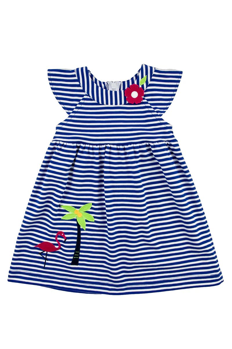 Stripe Knit Dress With Flamingo &  Flower | Florence Eiseman