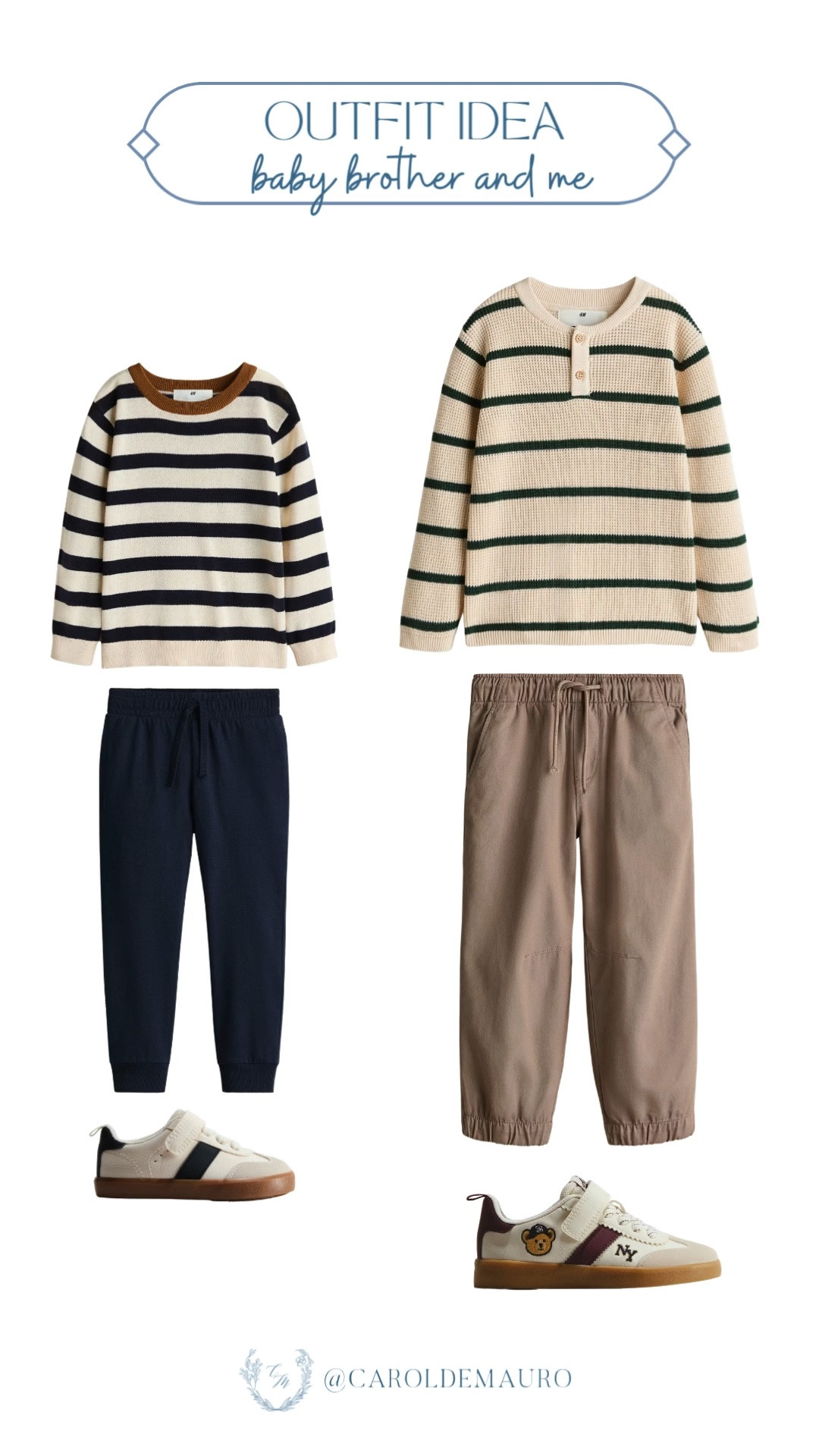 The sweetest sibling style moment! These matching striped sweaters and joggers make getting dressed together so easy and so cute.

sibling outfits, matching kids outfits, striped sweater, toddler style, kids fall fashion, baby brother outfit, coordinating outfits, boys fashion, h&m

#LTKootd #LTKKids #LTKBaby