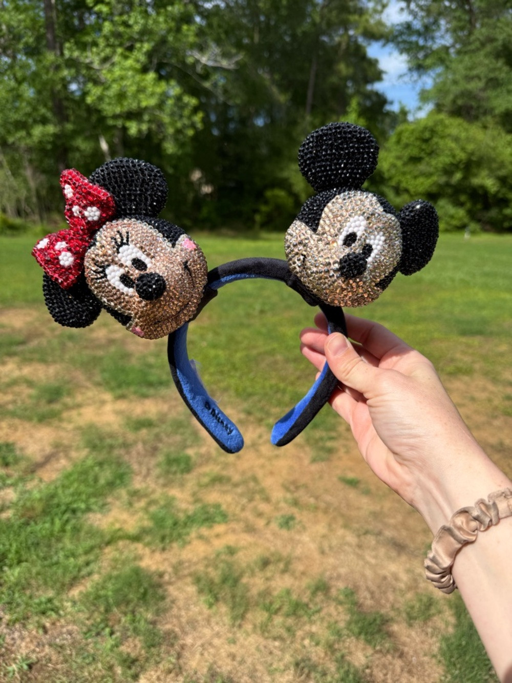 Bedazzled disney Mickey and Minnie head band plush set | Poshmark