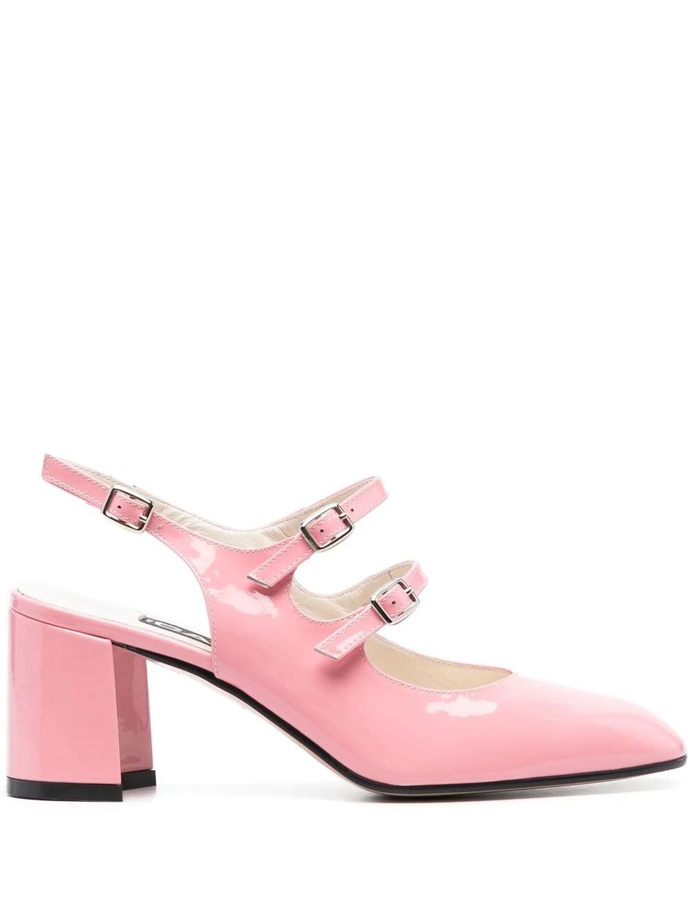 Banana patent-leather buckled pumps | Farfetch Global