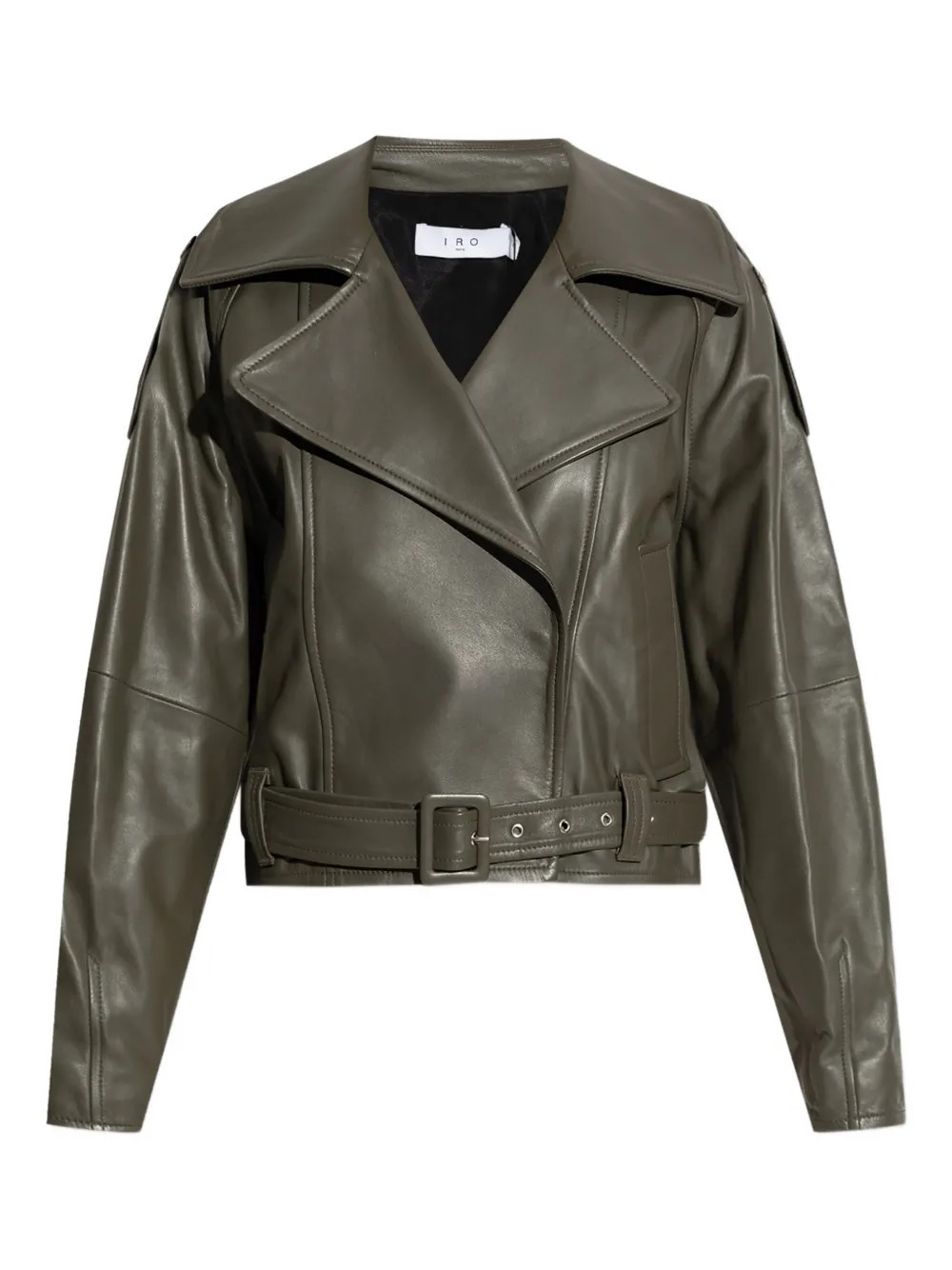 IRO belted leather jacket - Green | Farfetch Global