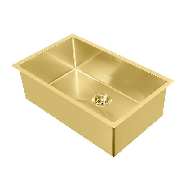 Whitehaus Noah Plus 33" Single Basin Kitchen Sink for Undermount or - Brass | Bed Bath & Beyond
