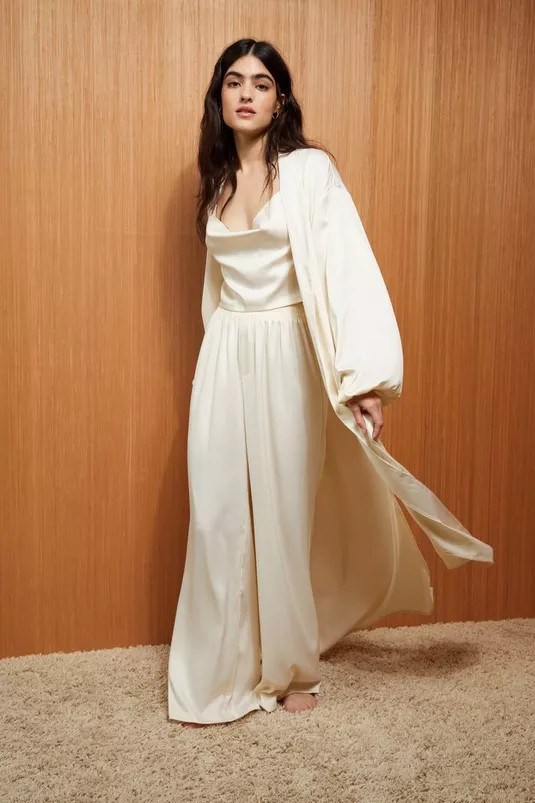 Recycled Satin 3 Pc Cami Pants and Maxi Gown Set | Nasty Gal (US)