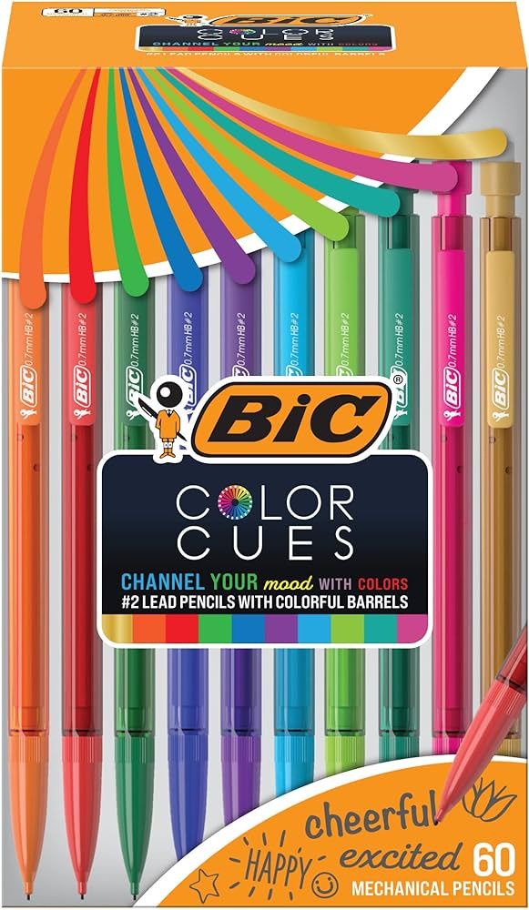BIC Color Cues Mechanical Pencil Set (MPUA60-AST), 60-Count Pack, Black, Fun Color Pencils for Sc... | Amazon (US)