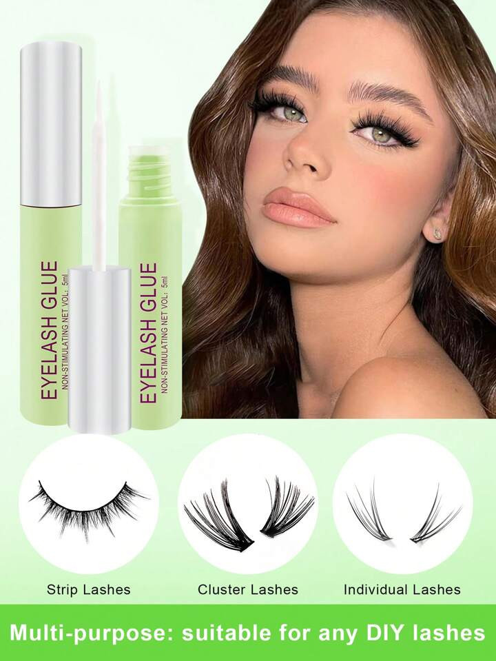 1PC 5ml Clear Eyelash Glue, Waterproof Super Strong Hold False Eyelash Adhesive, Brush On Lash Gl... | SHEIN