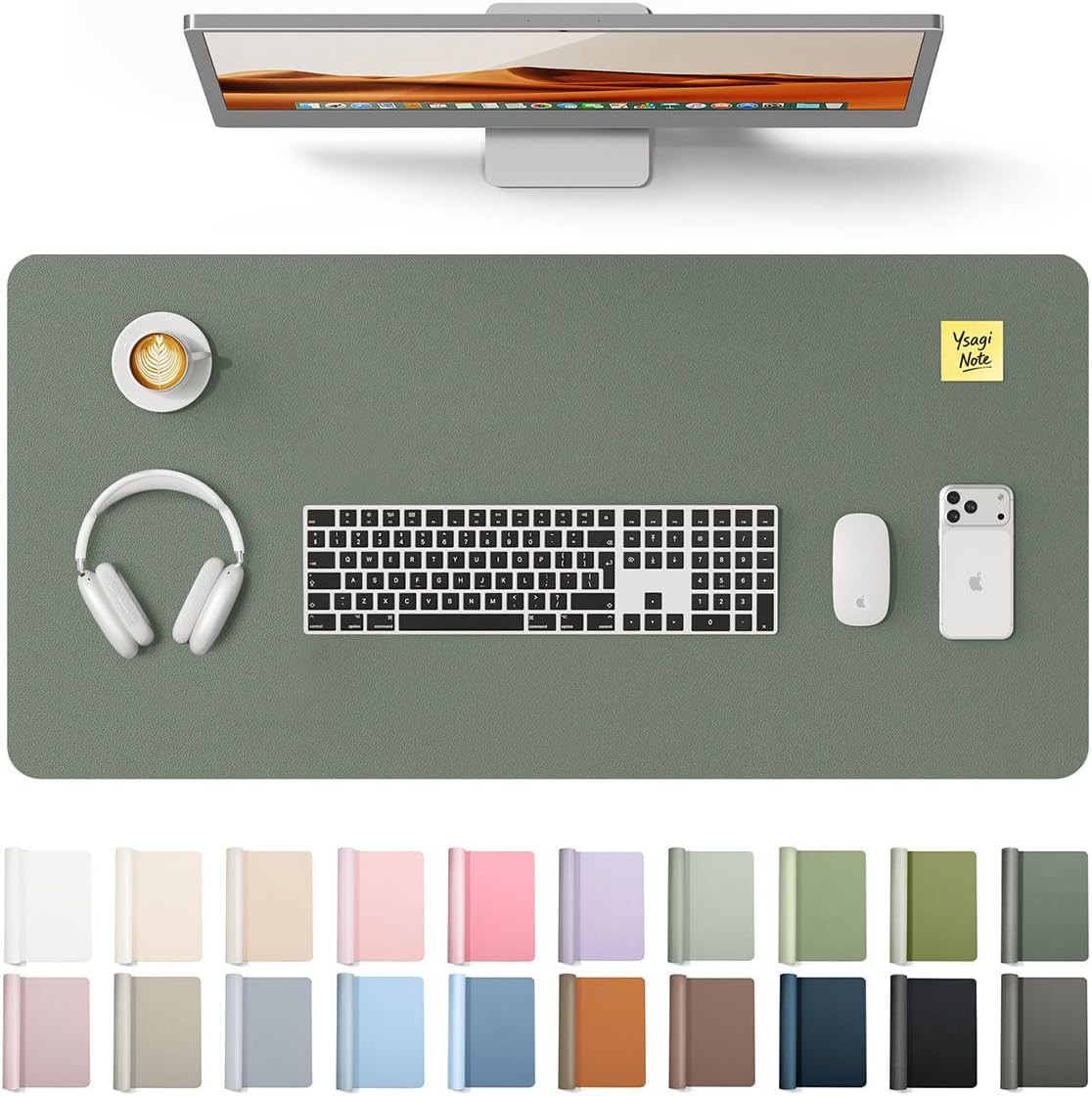 YSAGi Leather Desk Protector, Office Mat, Large Mouse Mat, Non-Slip PU Leather Blotter, Laptop De... | Amazon (US)