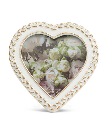 4x4 2 Tone Braid Border Heart Shaped Tabletop Picture Frame | TJ Maxx