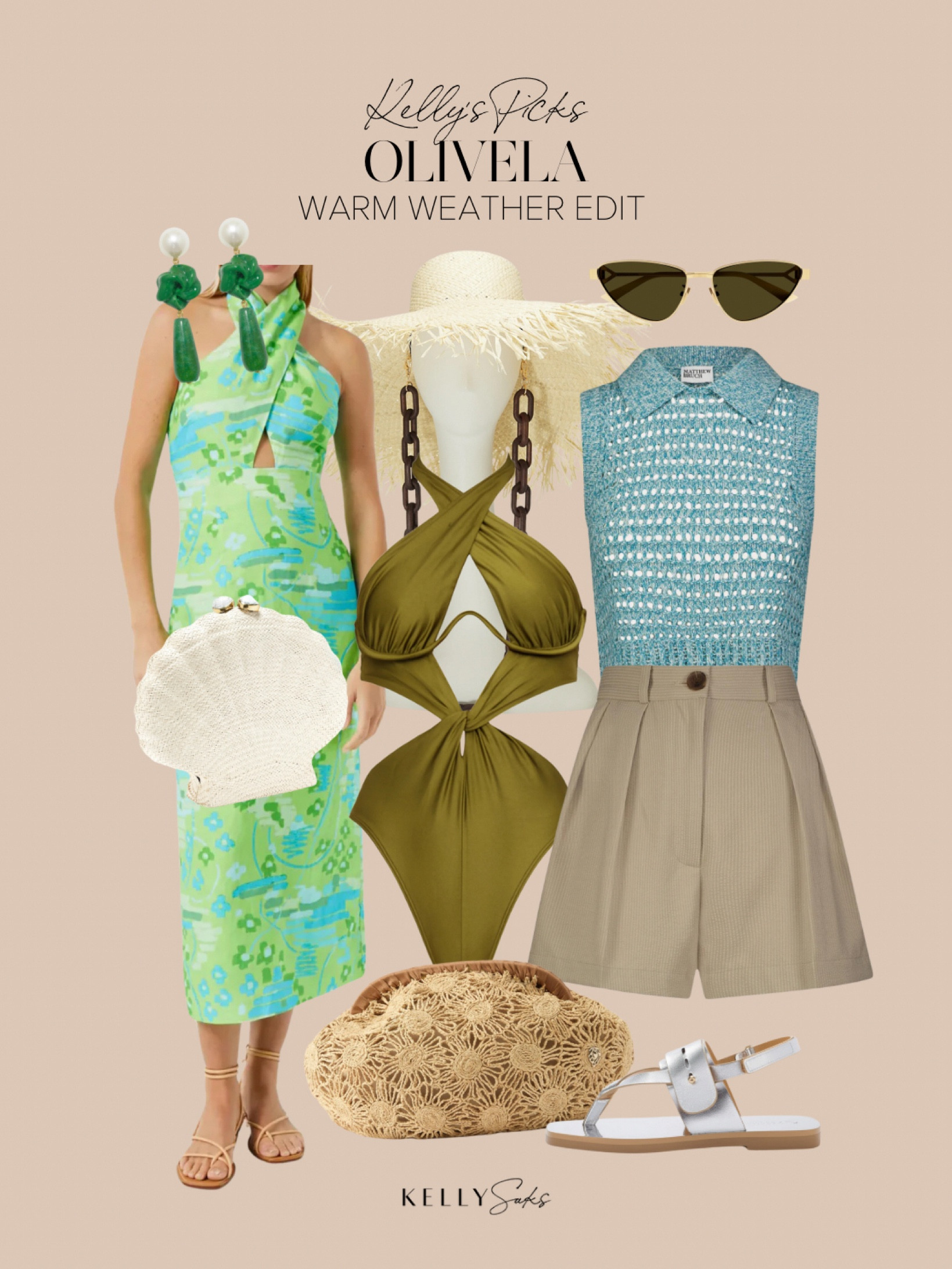 25% off purchases over $500 with code RESORT25. Sale ends 7/12   #olivela

Swimwear, crochet top, shorts, shell bag, bottega cateye sunglasses, rhode, metallic sandals, raffia clutch, sun hat

#LTKSaleAlert #LTKSeasonal #LTKSummerSales