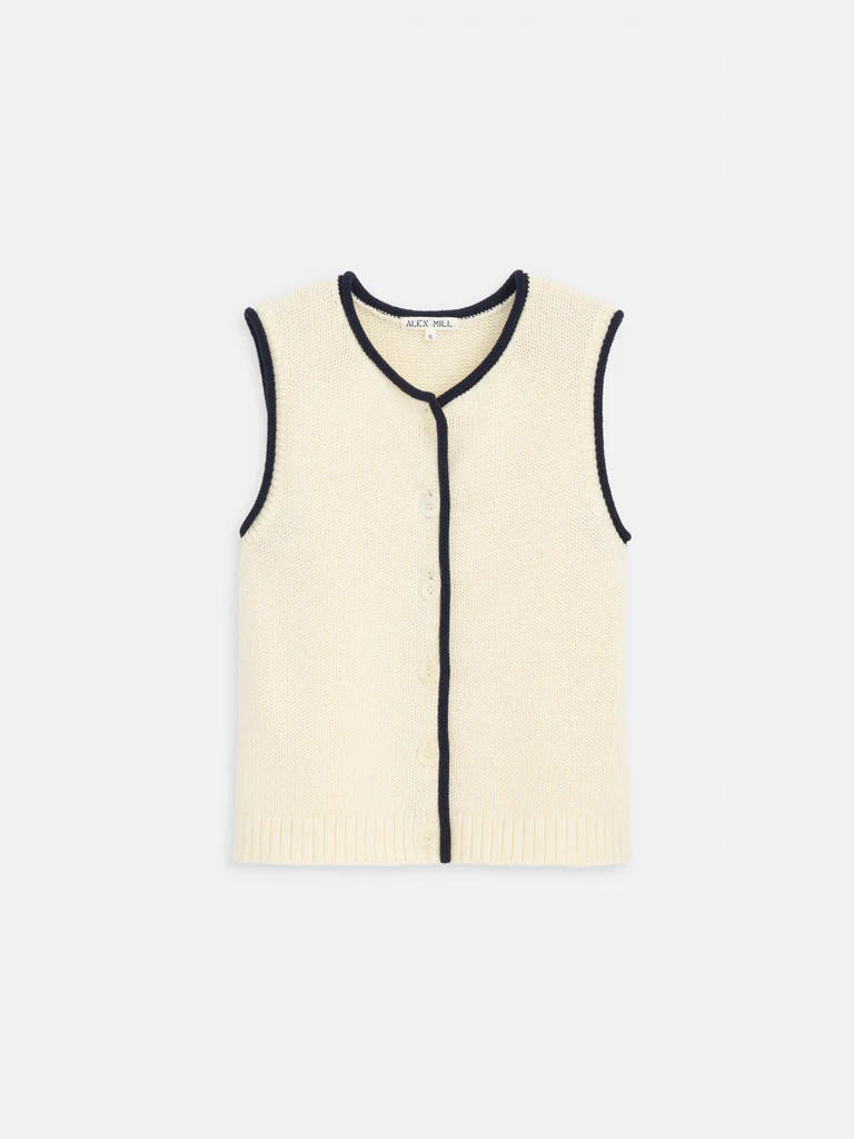 Bridget Tipped Vest in Cotton | Alex Mill