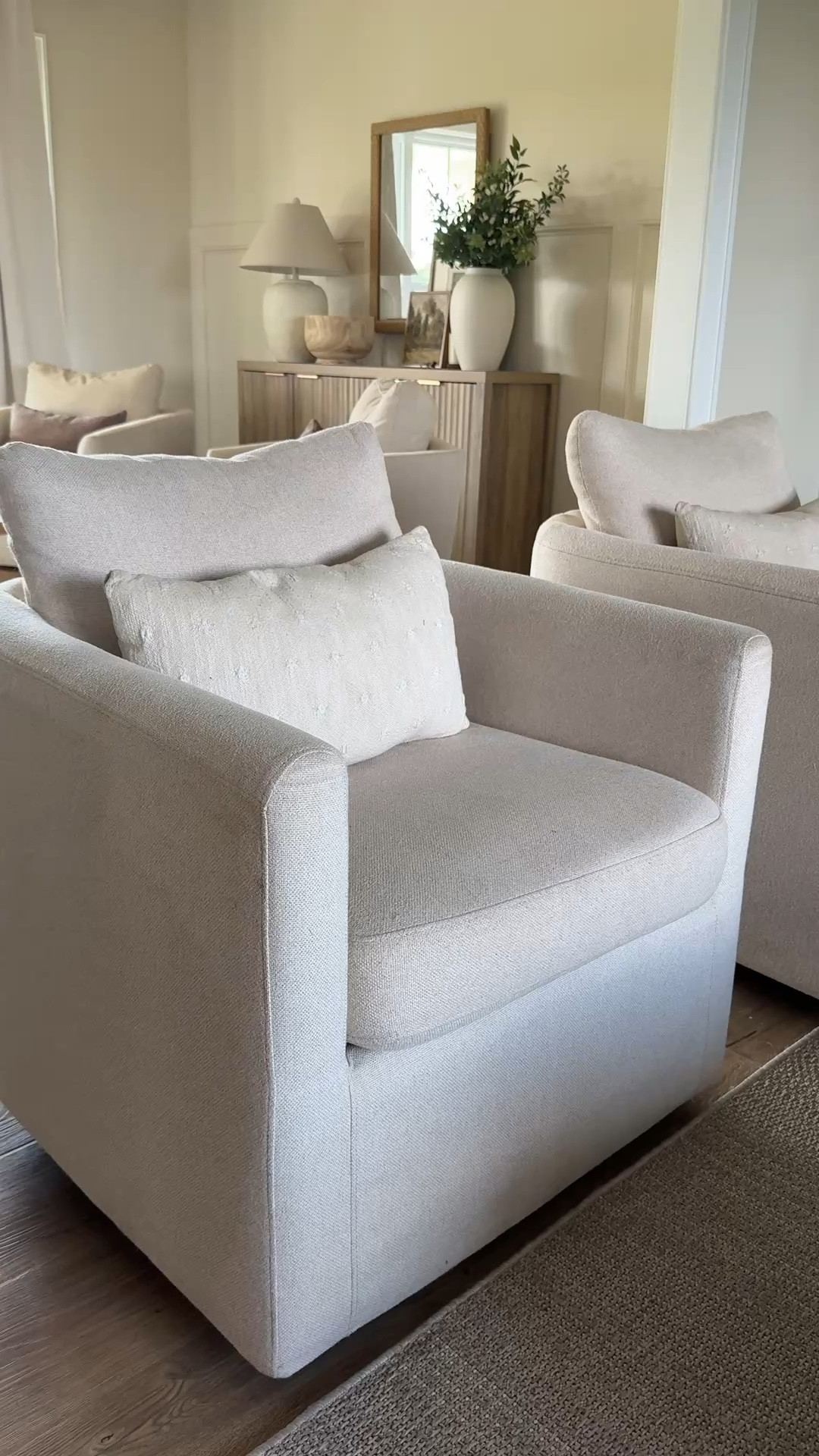 The best designer dupe swivel accent chairs on major sale! Lowest price of the year! 

Accent chairs, swivel chair, living room chair , area rug, neutral rug

#LTKHome #LTKSaleAlert