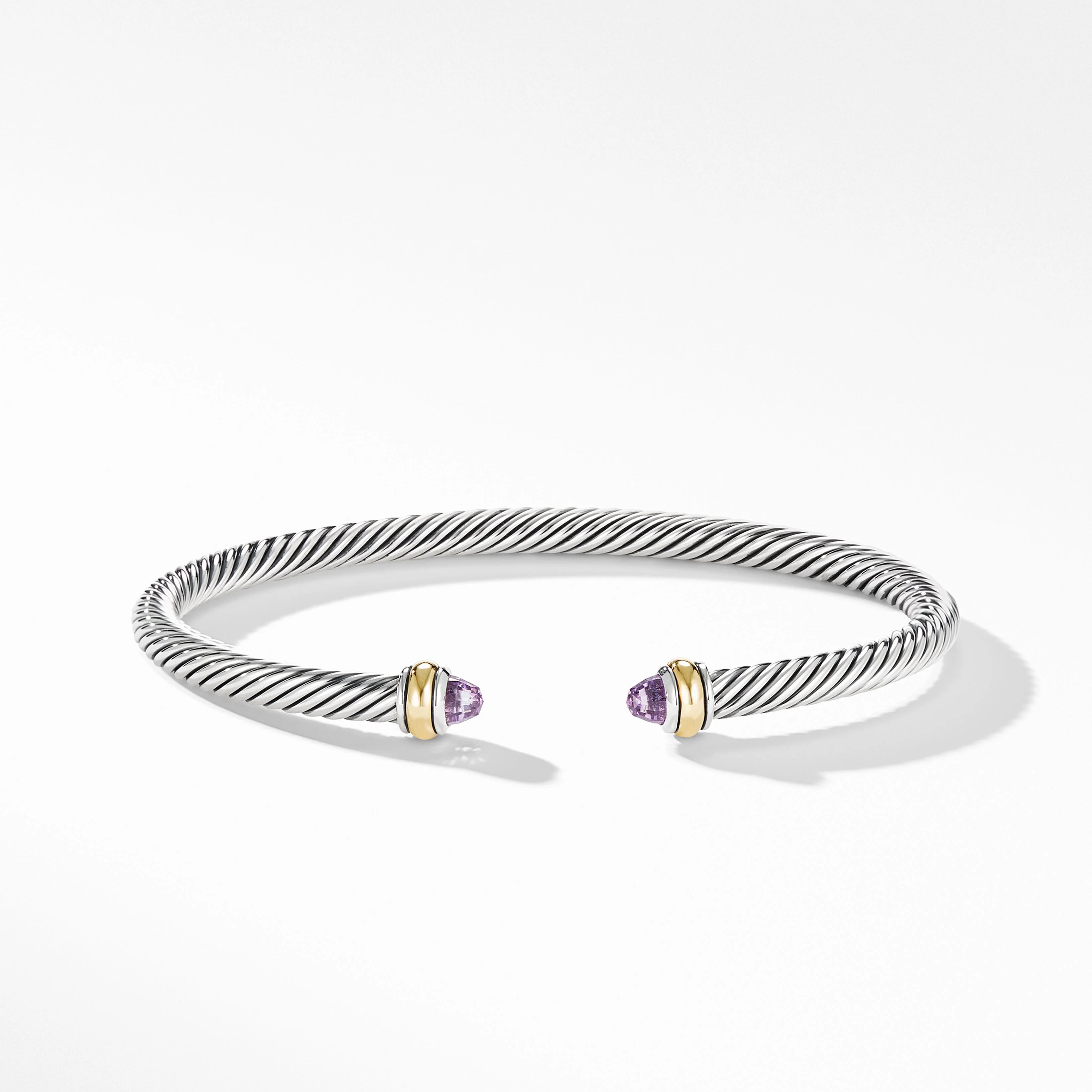 Cable Classics Bracelet in Sterling Silver with Amethyst and 18K Yellow Gold | David Yurman
