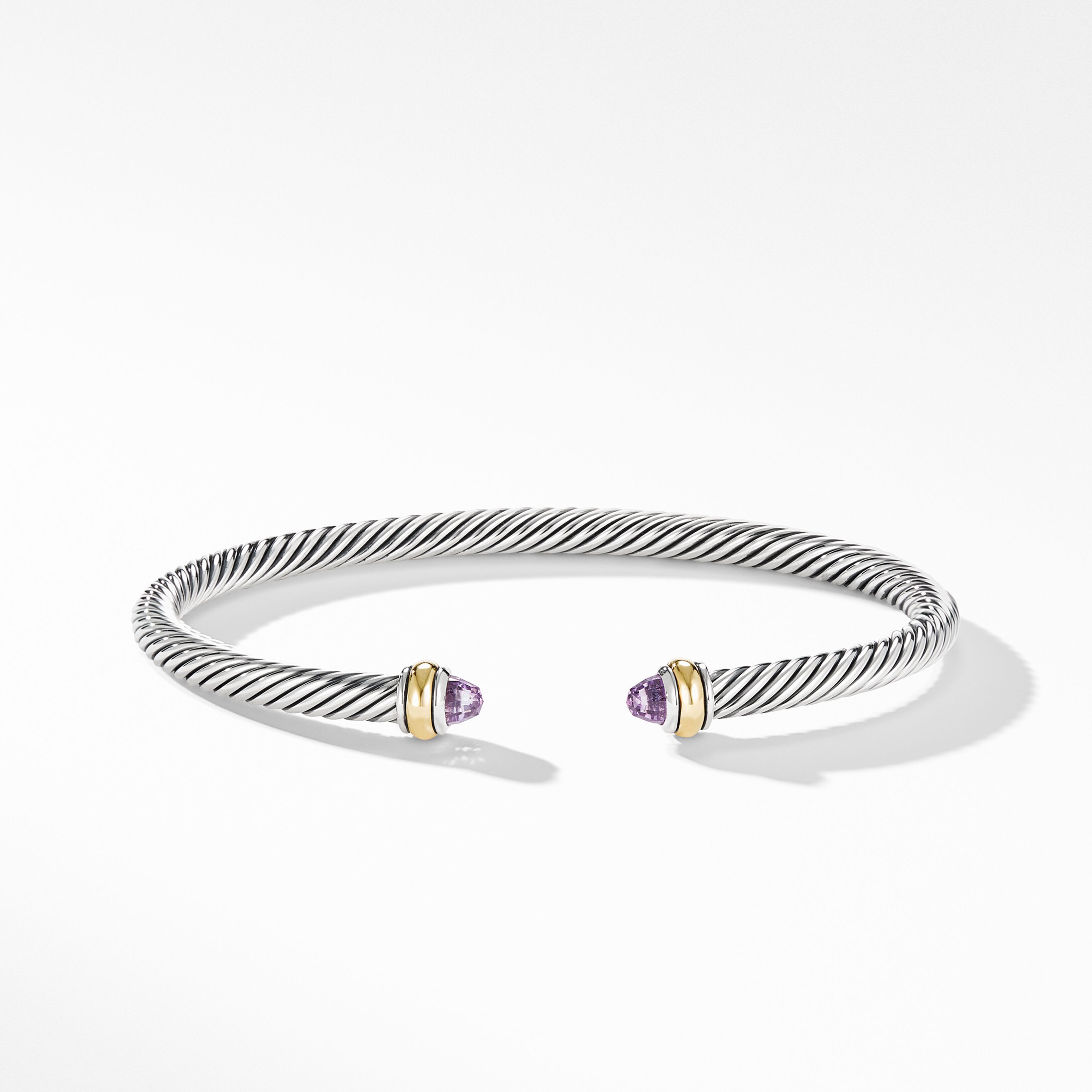 Cable Classics Bracelet in Sterling Silver with Amethyst and 18K Yellow Gold | David Yurman