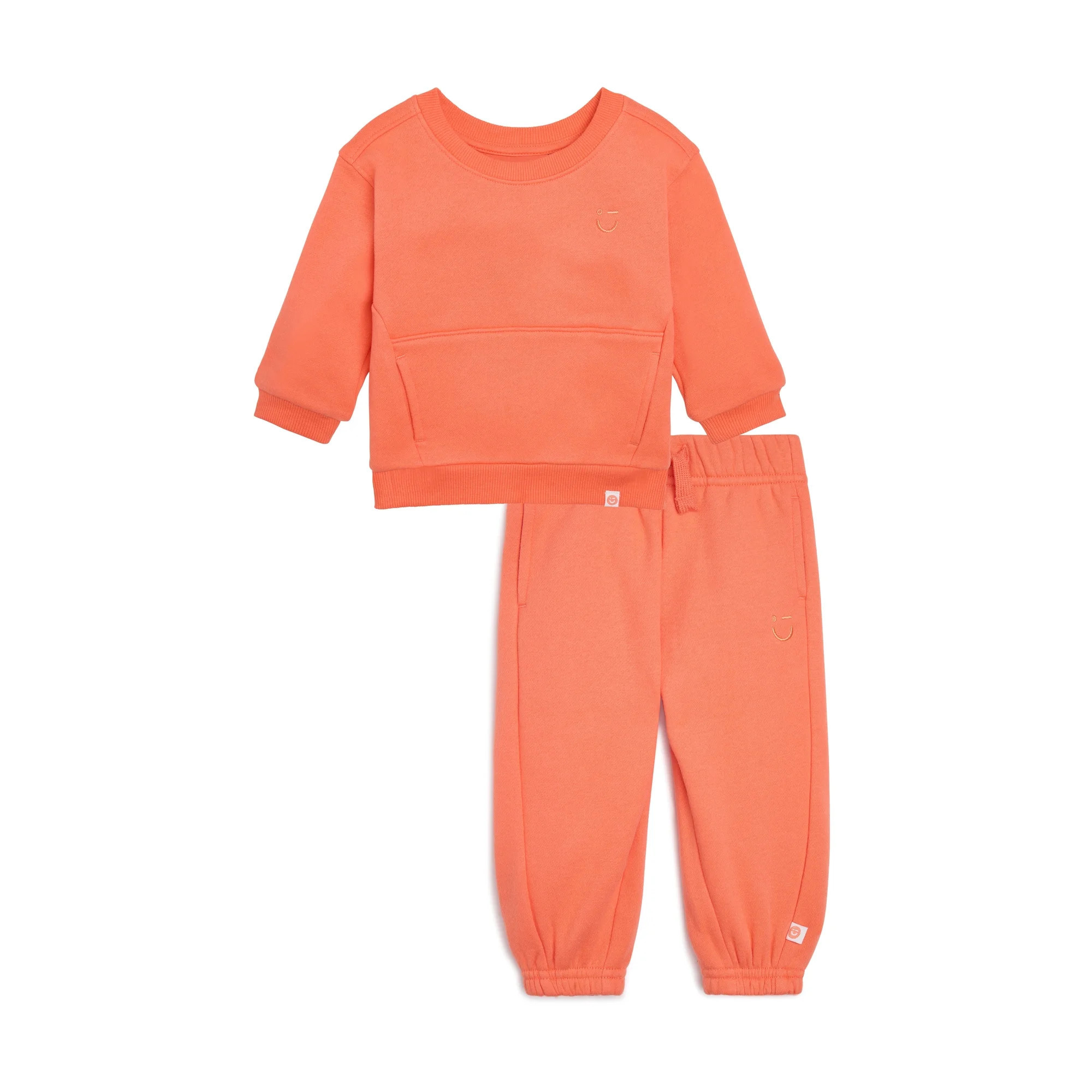 Color Mix by Garanimals Baby Butter Fleece Sweatshirt & Jogger Outfit Set, Sizes 6-24 Months | Walmart (US)