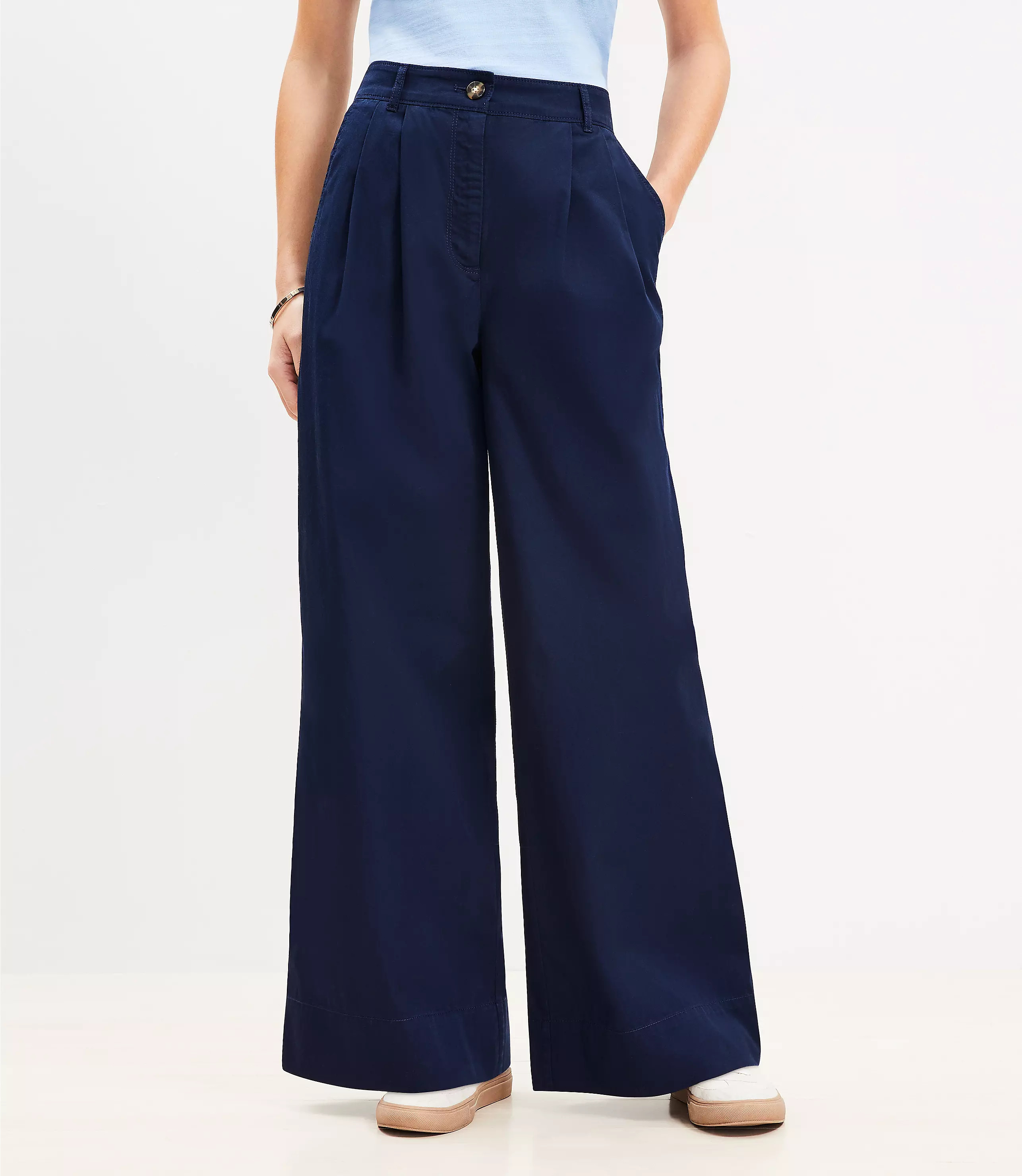Poplin Wide Leg Pants | LOFT