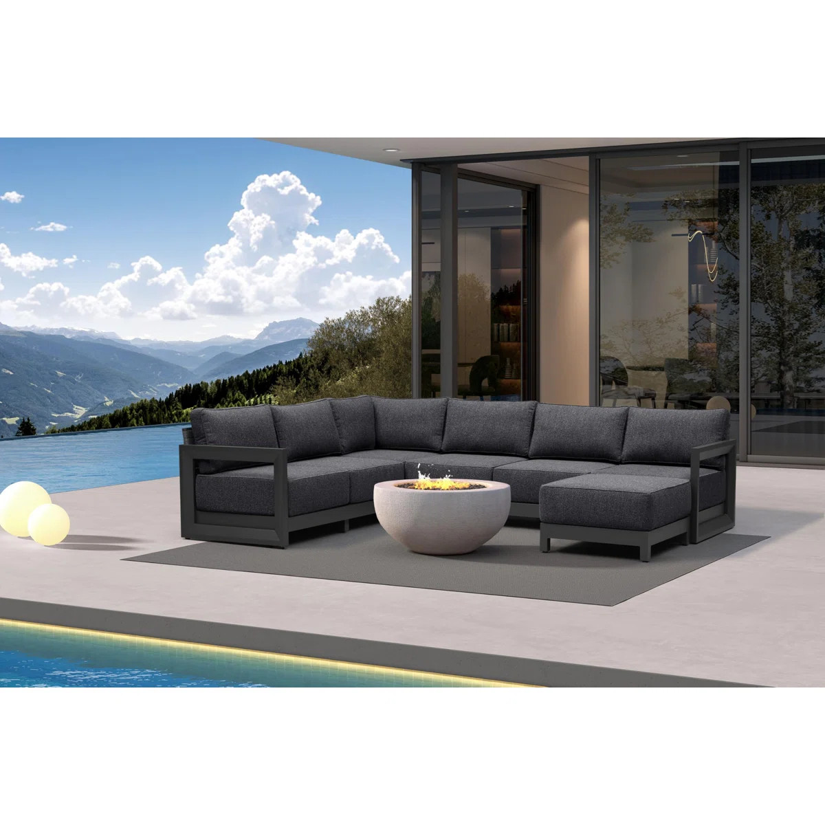 Purple Leaf Patio Furniture Set Outdoor Couch With 9.6" Thick Cushion And Soft Pillows Modern Out... | Wayfair North America