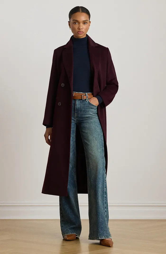Lauren Ralph Lauren Double Breasted Wool Blend Reefer Coat | Nordstrom | Nordstrom