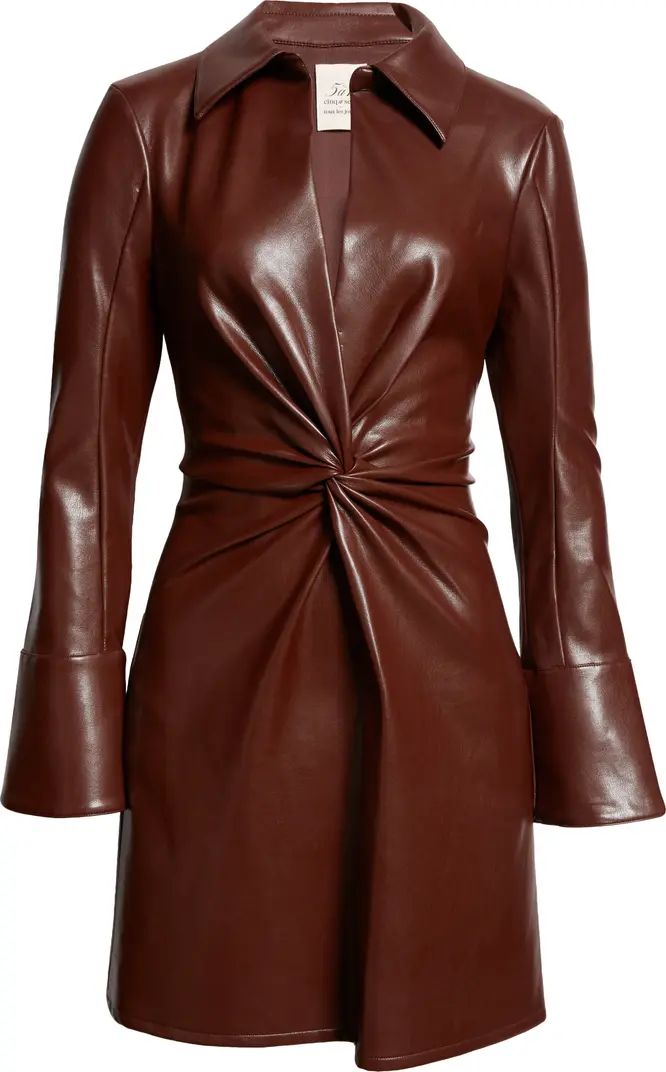 McKenna Long Sleeve Faux Leather Dress | Nordstrom