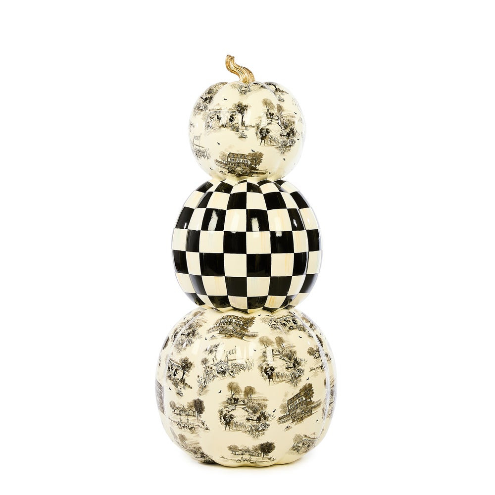 Black Toile Pumpkin Outdoor Trophy | MacKenzie-Childs