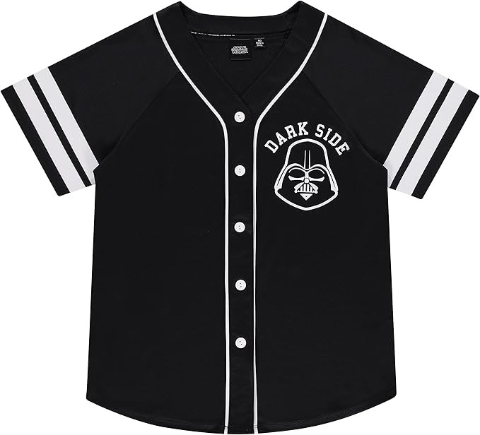 STAR WARS Ladies Baseball Jersey - Darth Vader, Luke Skywalker and Baby Yoda Mesh Button Down Bas... | Amazon (US)