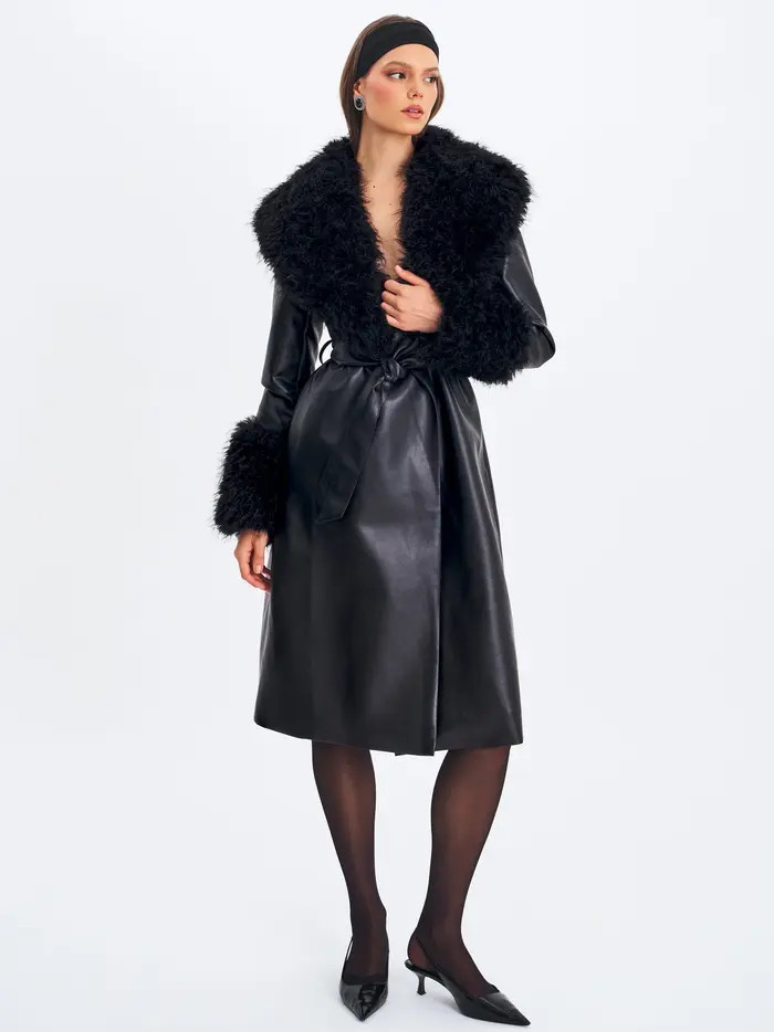 Miss Circle Zariah Faux Fur Trimmed Longline Coat | Nordstrom | Nordstrom