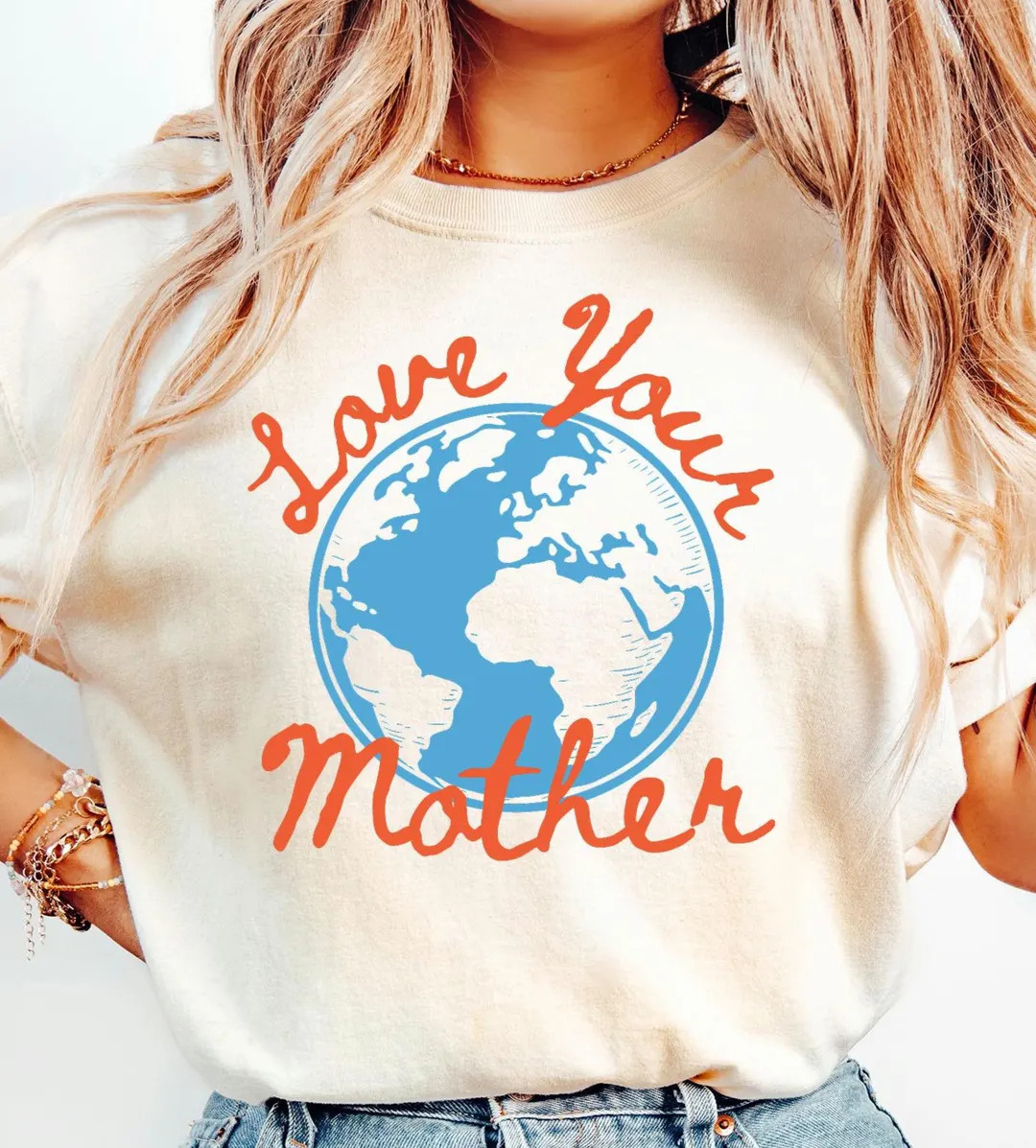 Comfort Color® Earth Day Shirt, Love Your Mother T-shirt, Protect Earth, Nature Lover Gift, Resp... | Etsy (US)