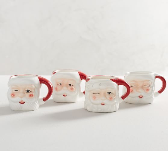 Santa Claus Mugs, Set of 4 - Assorted | Pottery Barn (US)
