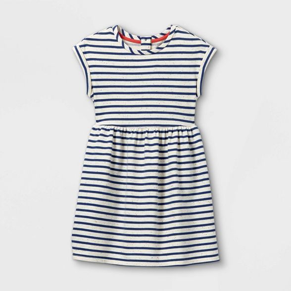 Girls' Striped Short Sleeve Knit Dress - Cat & Jack™ | Target