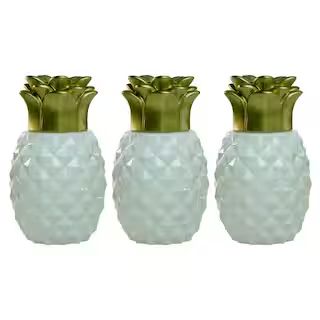 TIKI 6.5 in. Pineapple Paradise Glass Table Torch White/Gold (3-Pack)-111718368 - The Home Depot | The Home Depot