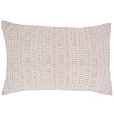 SARO LIFESTYLE Celeste Collection Woven Line Throw Pillow With Down Filling, 16" x 24", Pink | Amazon (US)