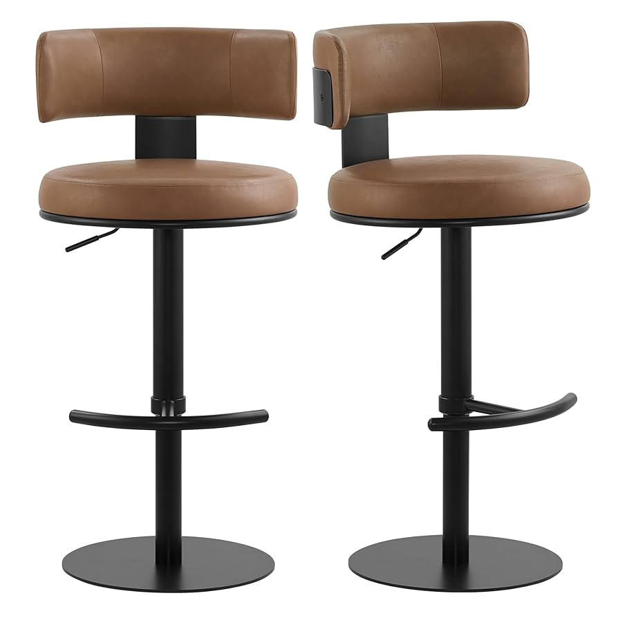 CHITA Adjustable Bar Stools Set of 2, Counter Height Swivel Barstools with Metal Base for Bar, Ki... | Amazon (US)