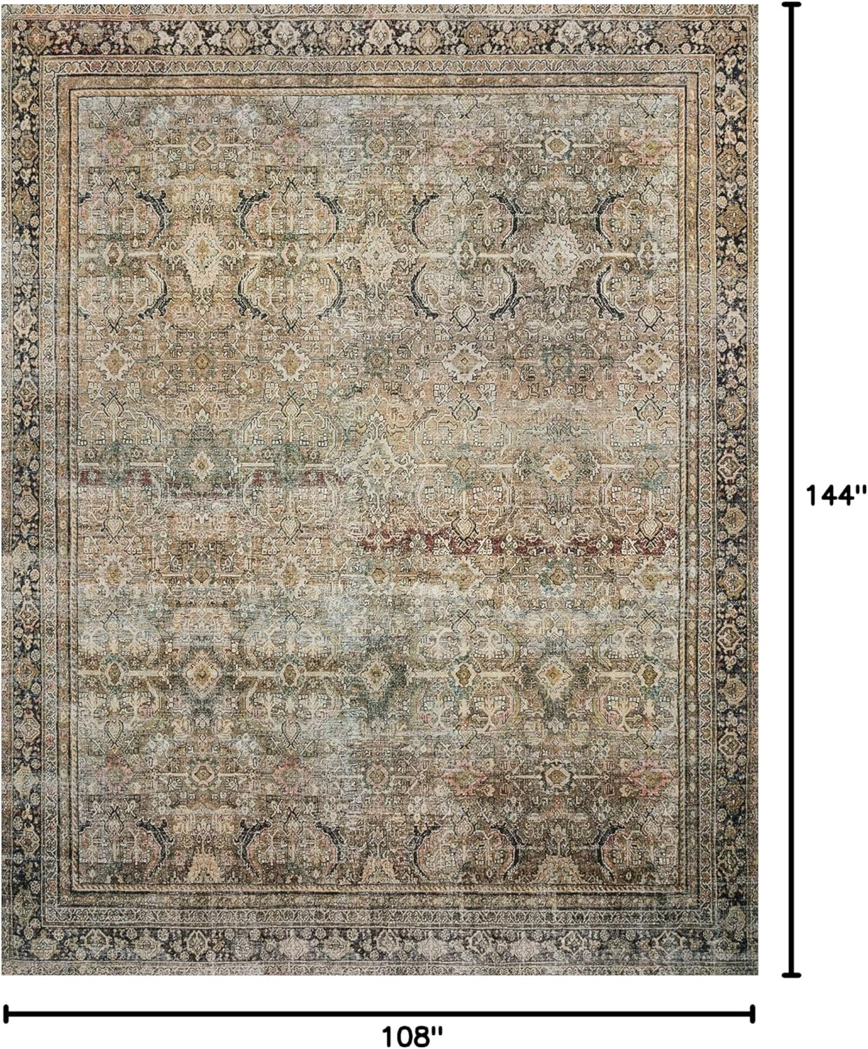 Loloi Layla Collection LAY-03 Olive/Charcoal 9'-0" x 12'-0" .13" Thick Area Rug, Soft, Durable, V... | Amazon (US)