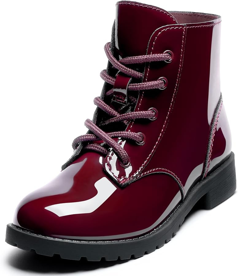 Girls Ankle Boots Lace Up Side Zipper Combat Shoes for Toddler/Little Kid/Big Kid | Amazon (CA)
