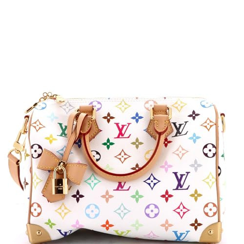 Louis Vuitton, Pre-Loved x Takashi Murakami Speedy Soft Bandouliere Bag Monogram Multicolor 25, White | Amazon (US)
